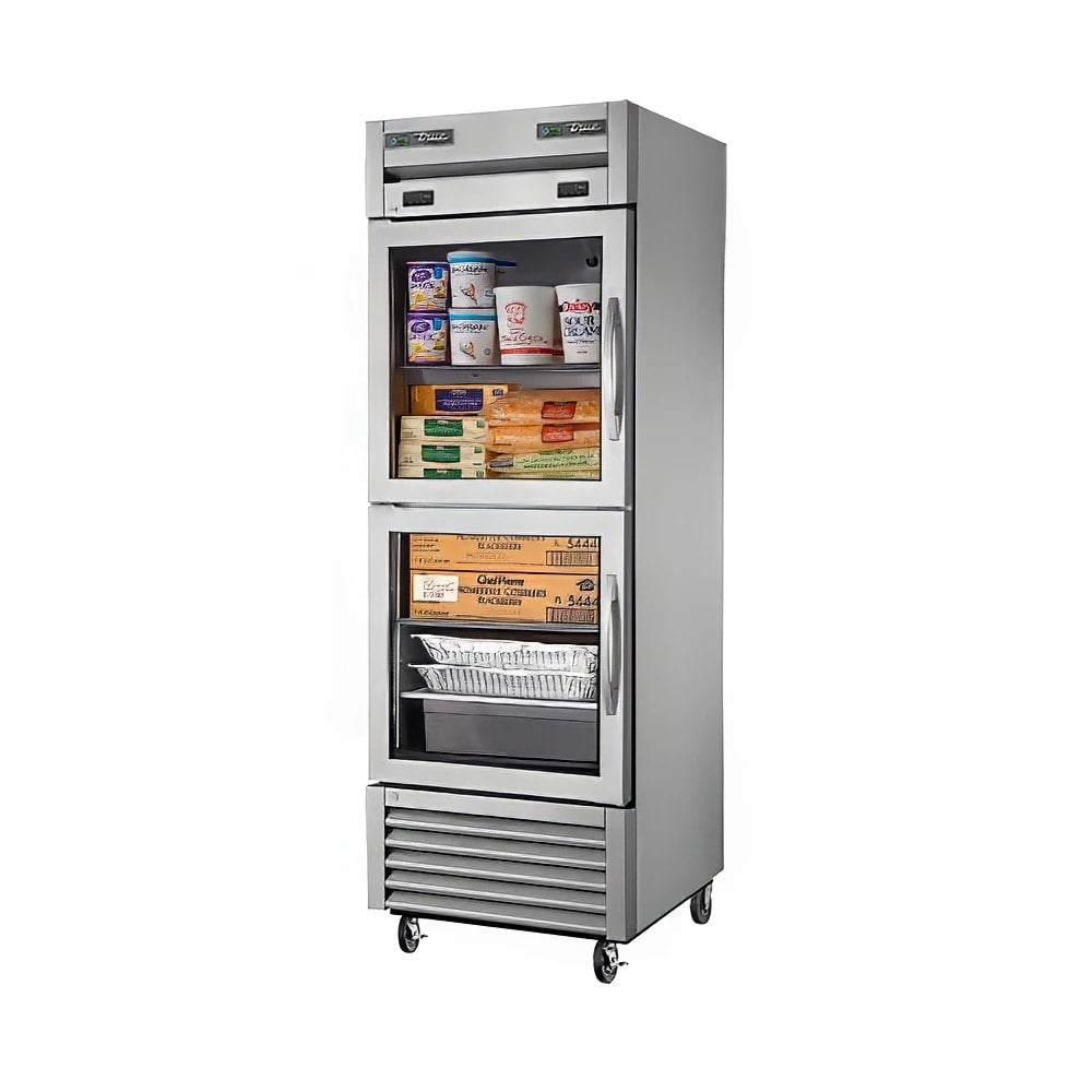 True T-23DT-G-HC~FGD01 27" Glass Door 1-Section Dual Temp Refrigerator/Freezer