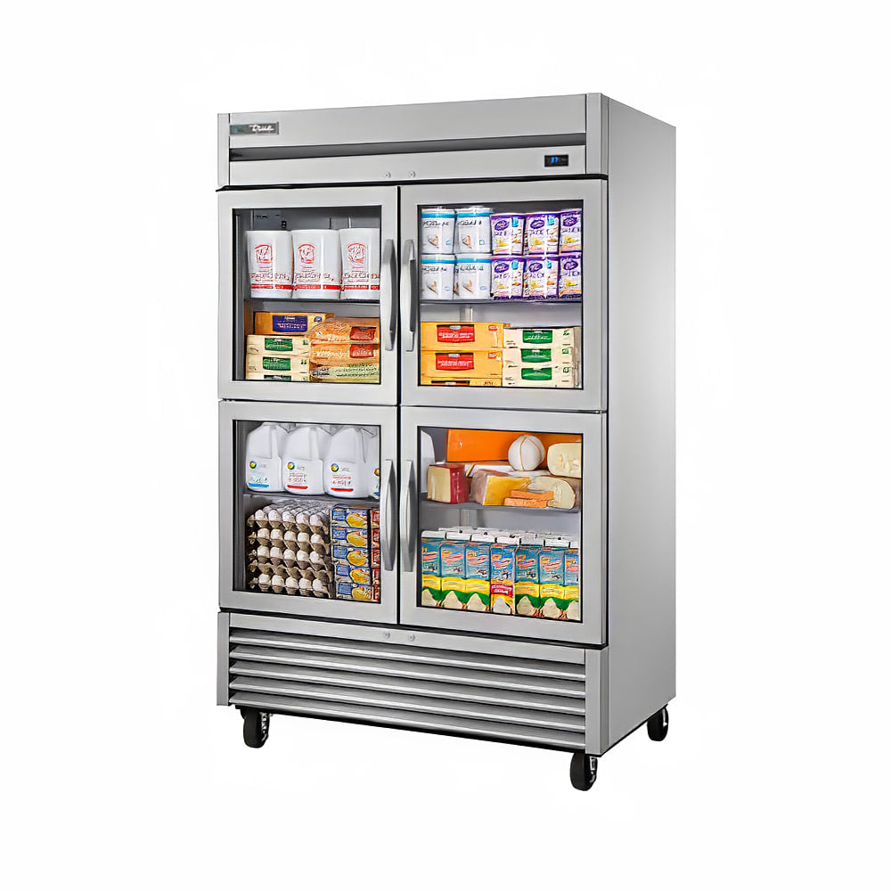 True T-49G-4-HC~FGD01 54" Glass Doors 2-Section Freezer