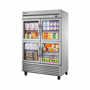 True T-49G-4-HC~FGD01 54" Glass Doors 2-Section Freezer