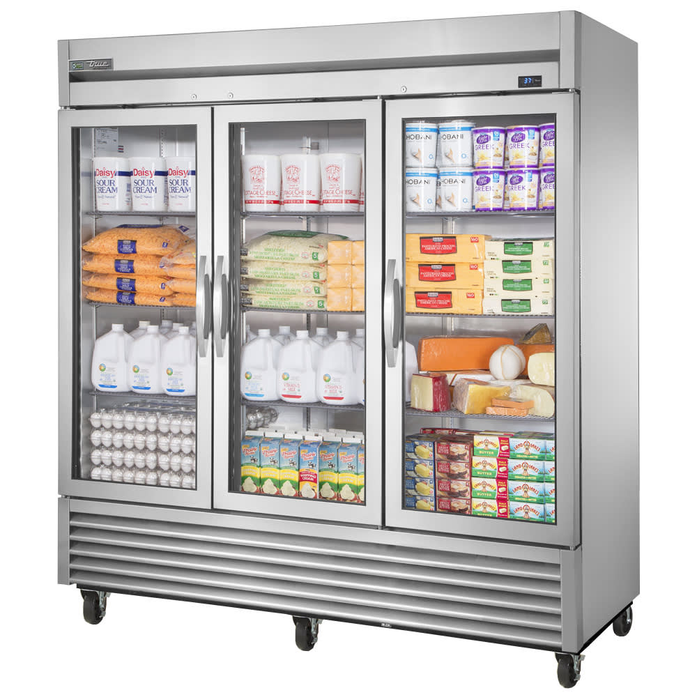 True T-72G-HC~FGD01 78" Glass Doors 3-Section Freezer