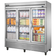 True T-72G-HC~FGD01 78" Glass Doors 3-Section Freezer
