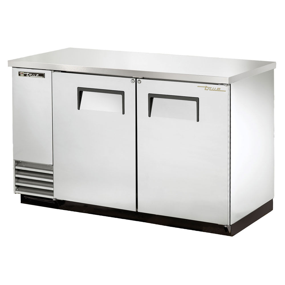 True TBB-2-S-HC 59" 2-Section Solid Doors Back Bar Cooler