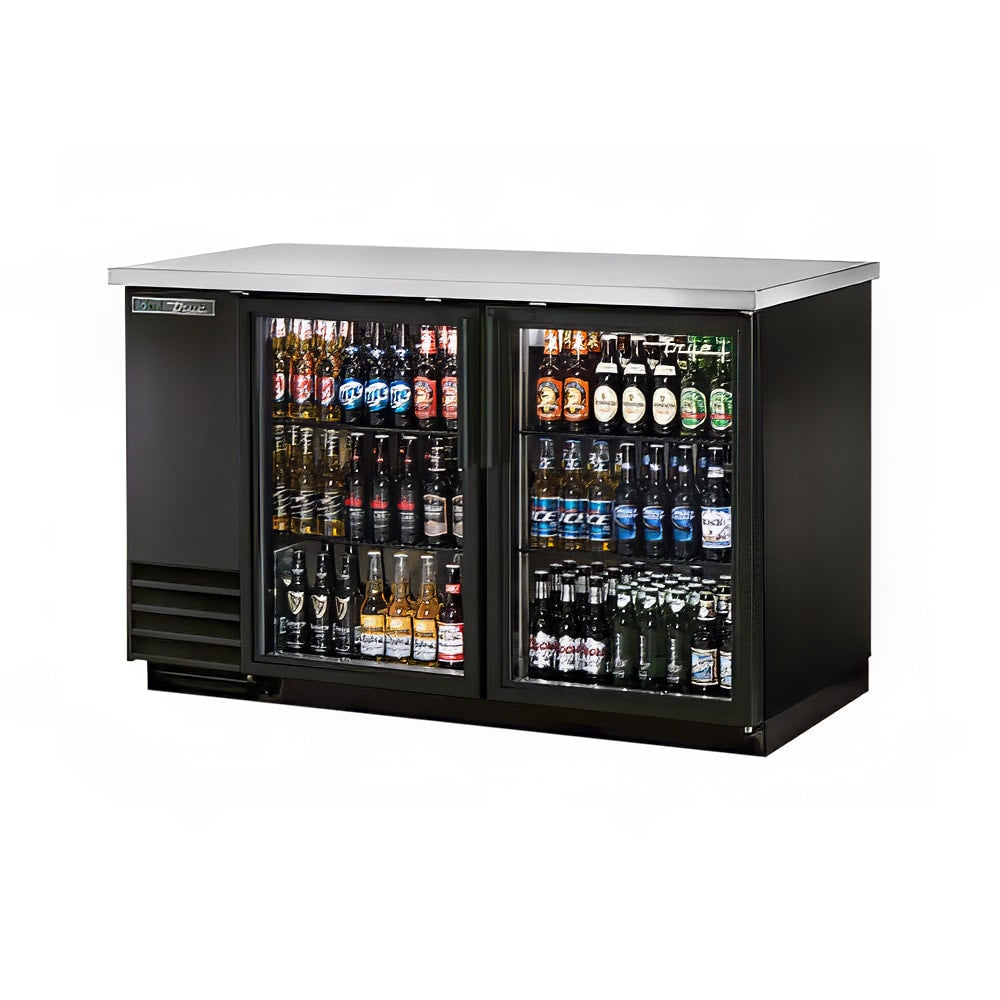 True TBB-2G-HC-LD 59" 2-Section Glass Doors Back Bar Cooler