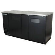 True TBB-3-HC 69" 3-Section Solid Doors Back Bar Cooler