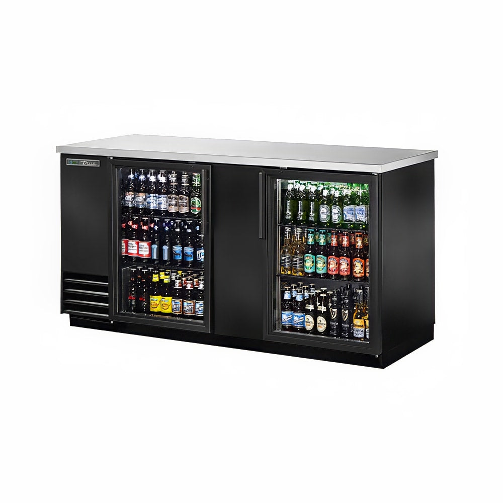 True TBB-3G-HC-LD 69" 3-Section Glass Doors Back Bar Cooler