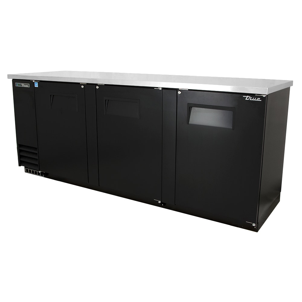 True TBB-4-HC 90" 4-Section Solid Doors Back Bar Cooler