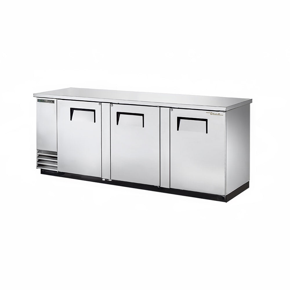 True TBB-4-S-HC 90" 4-Section Solid Doors Back Bar Cooler