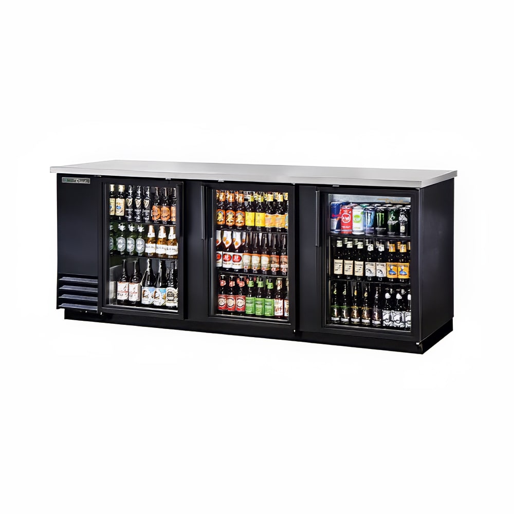 True TBB-4G-HC-LD 90" 4-Section Glass Doors Back Bar Cooler