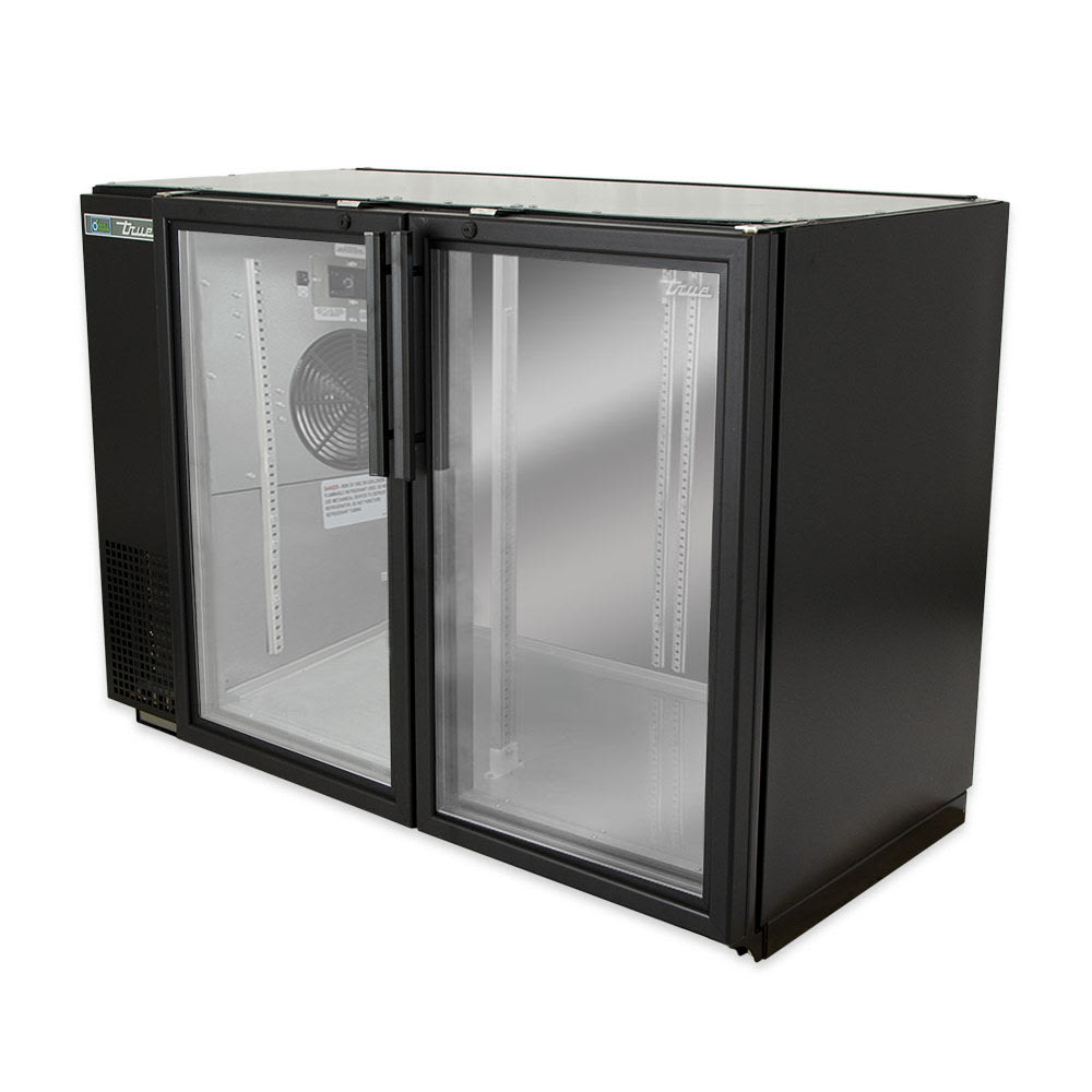 True TBB24-48-2G-Z1-BST-B-1 48" Glass Doors Back Bar Cooler