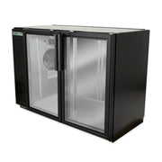 True TBB24-48-2G-Z1-BST-B-1 48" Glass Doors Back Bar Cooler