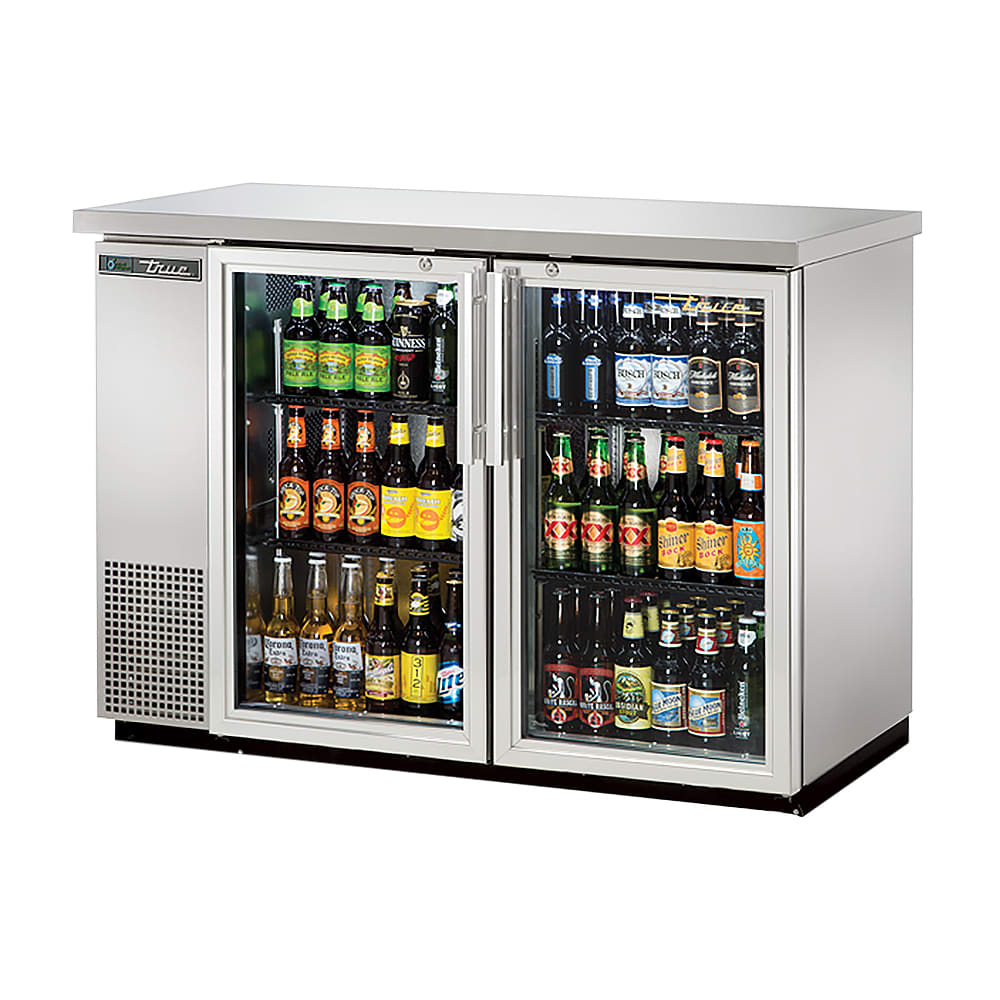 True TBB24-48-2G-Z1-SFT-S-1 48" Glass Doors Back Bar Cooler