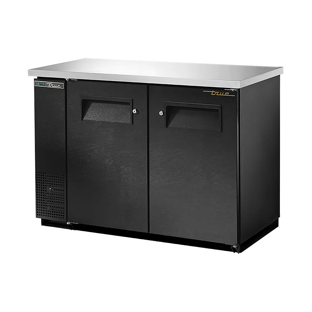 True TBB24-48-2S-Z1-SFT-B-1 48" Solid Doors Back Bar Cooler
