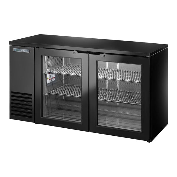 True TBB24-60-2G-Z1-BST-B-1 60" Glass Doors Back Bar Cooler