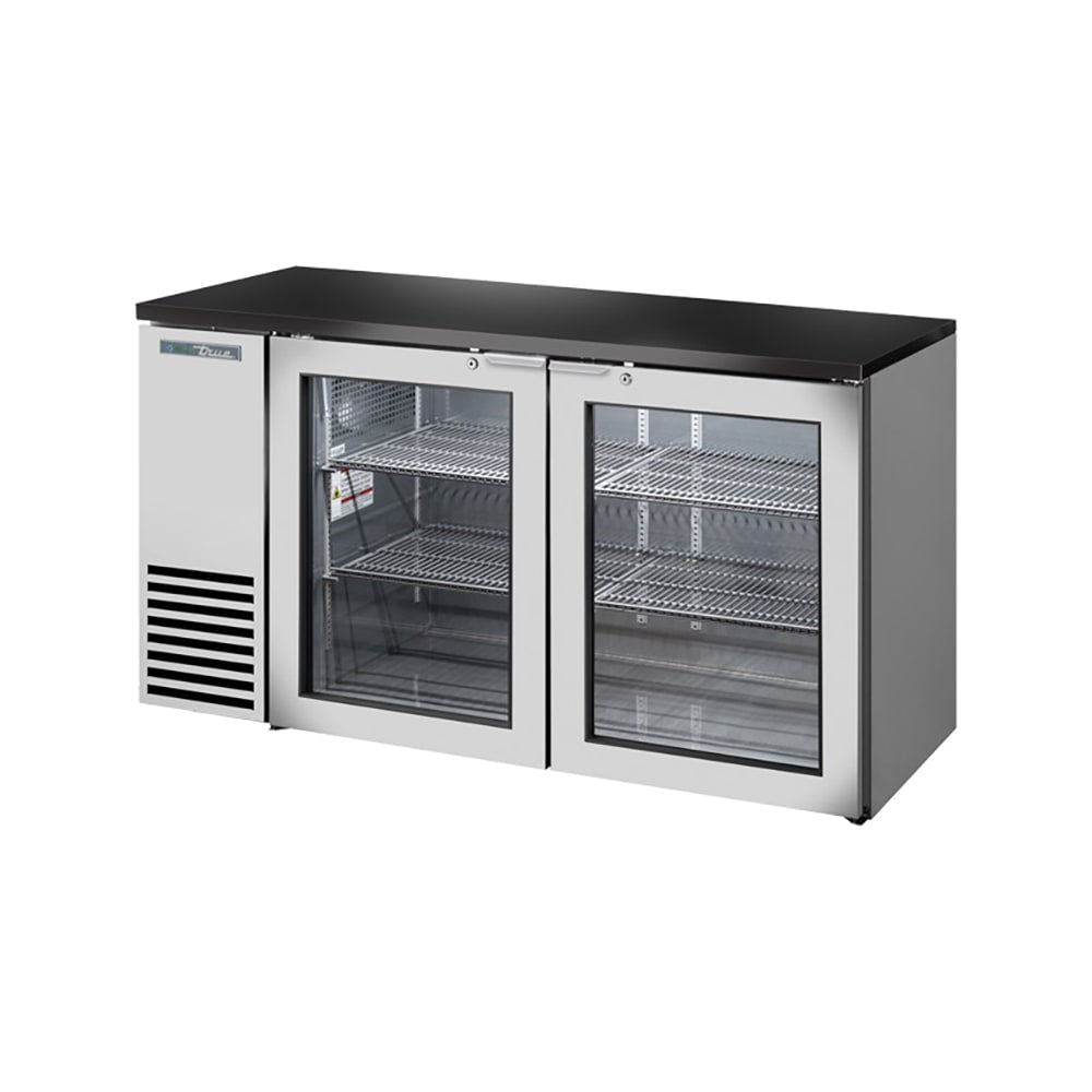 True TBB24-60-2G-Z1-BST-S-1 60" Glass Doors Back Bar Cooler
