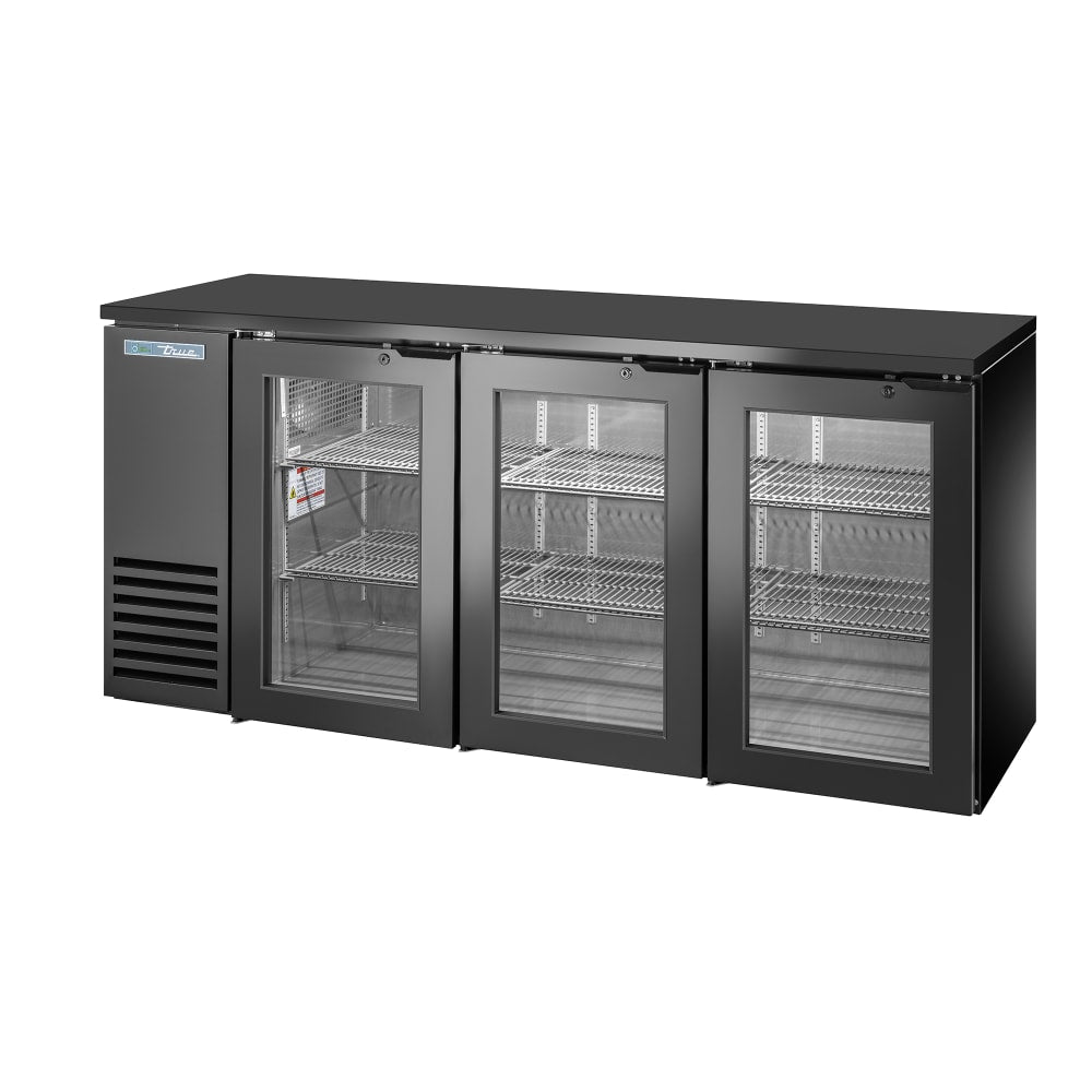 True TBB24-72-3G-Z1-BST-B-1 72" Glass Doors Back Bar Cooler