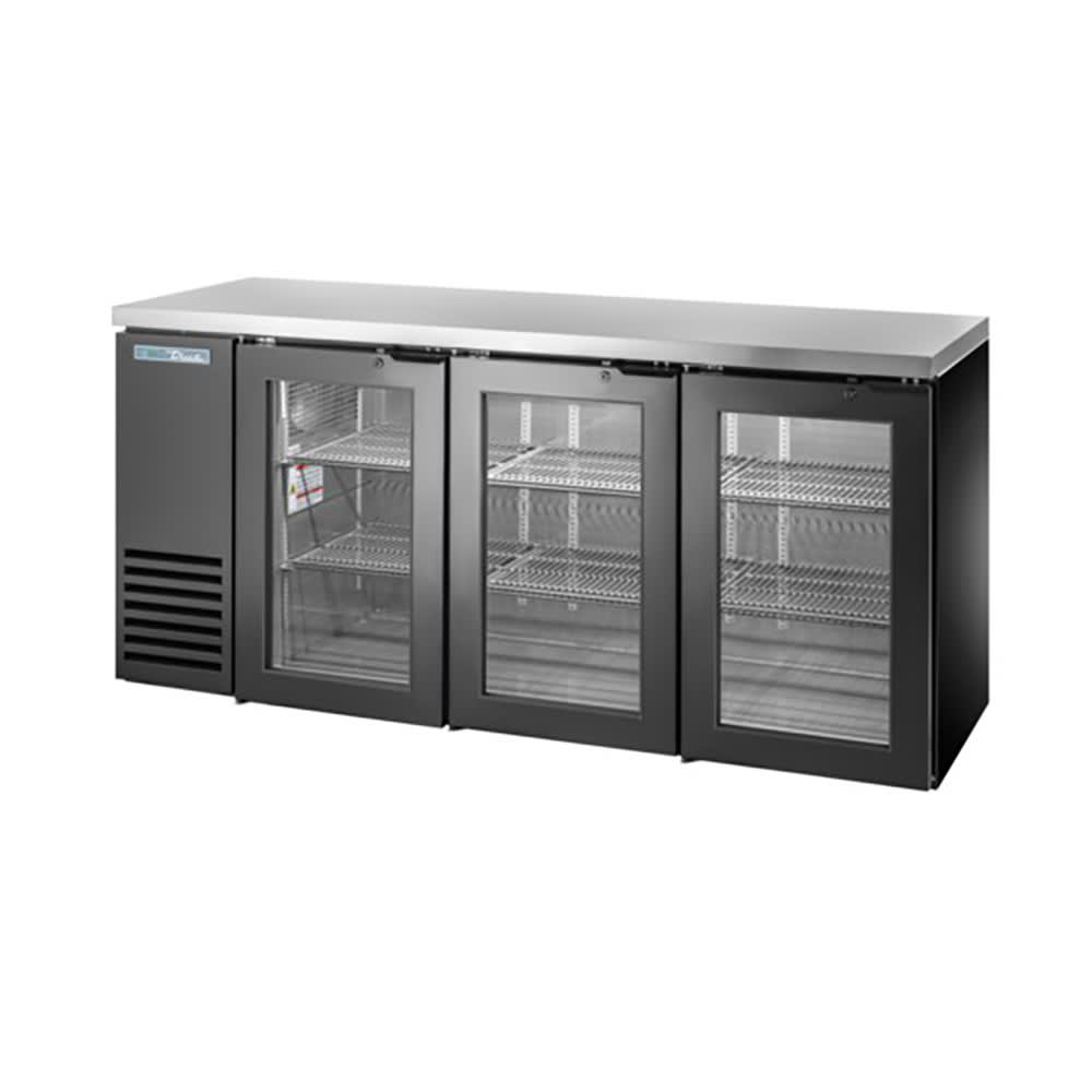 True TBB24-72-3G-Z1-SFT-B-1 72" Glass Doors Back Bar Cooler
