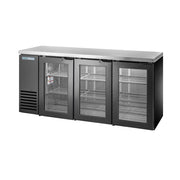 True TBB24-72-3G-Z1-SFT-B-1 72" Glass Doors Back Bar Cooler