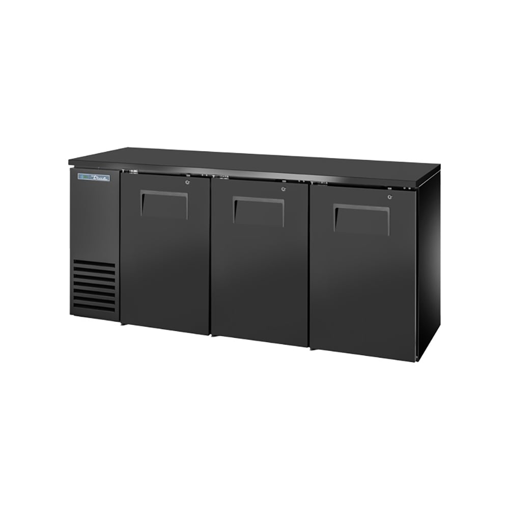 True TBB24-72-3S-Z1-BST-B-1 72" Solid Doors Back Bar Cooler