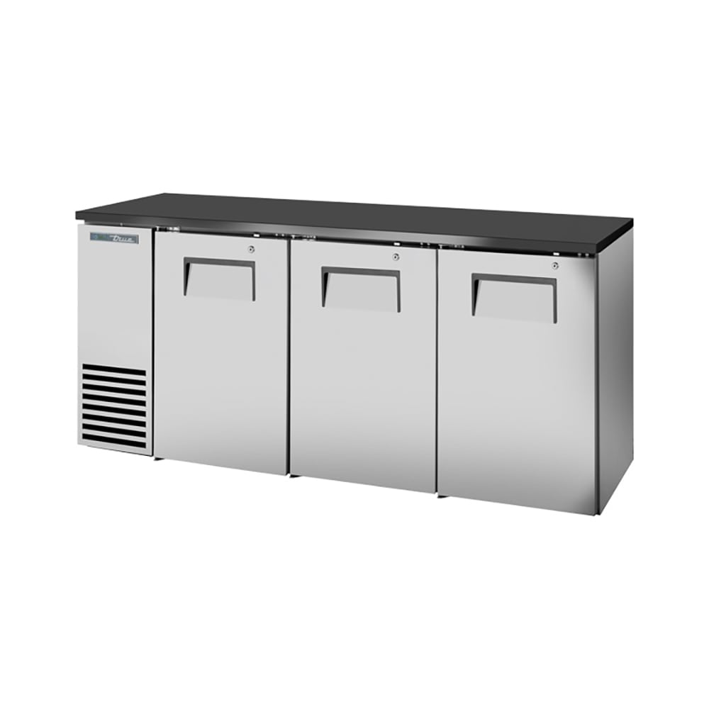 True TBB24-72-3S-Z1-BST-S-1 72" Solid Doors Back Bar Cooler