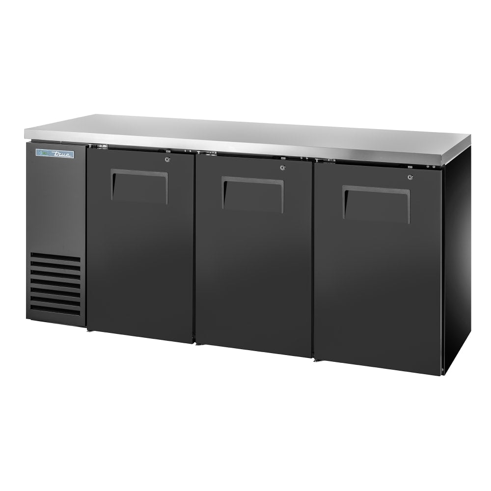True TBB24-72-3S-Z1-SFT-B-1 72" Solid Doors Back Bar Cooler