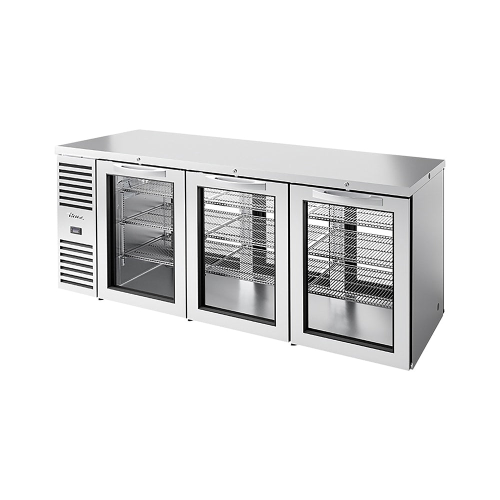 True TBR84-PTSZ1-L-S-GGG-GGG-1 84" Back Bar Refrigerator