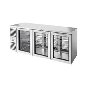 True TBR84-PTSZ1-L-S-GGG-GGG-1 84" Back Bar Refrigerator