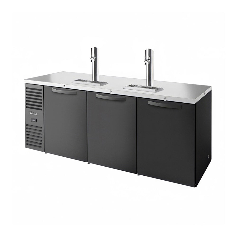 True TDR84-PTSZ1-L-B-SSS-SSS-1 84" Pass-Thru Kegerator Beer Dispenser - (4) Keg Capacity