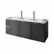 True TDR84-PTSZ1-L-B-SSS-SSS-1 84" Pass-Thru Kegerator Beer Dispenser - (4) Keg Capacity