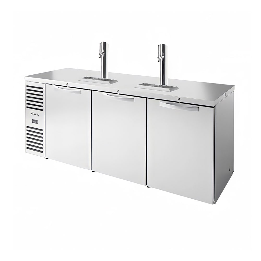 True TDR84-PTSZ1-L-S-SSS-SSS-1 84" Pass-Thru Kegerator Beer Dispenser - (4) Keg Capacity