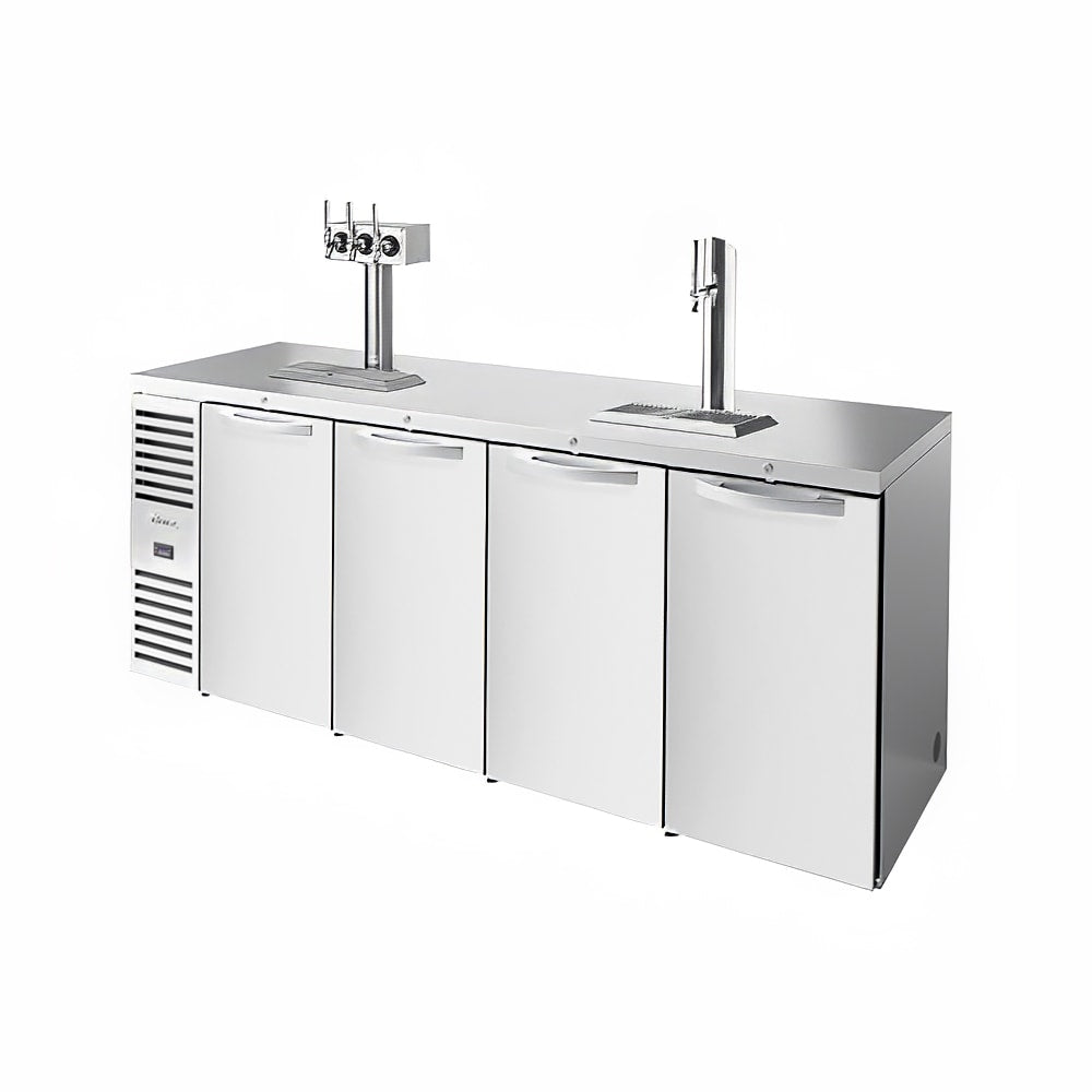 True TDR92-RISZ1-L-S-SSSS-1 92" Kegerator Beer Dispenser - (4) Keg Capacity