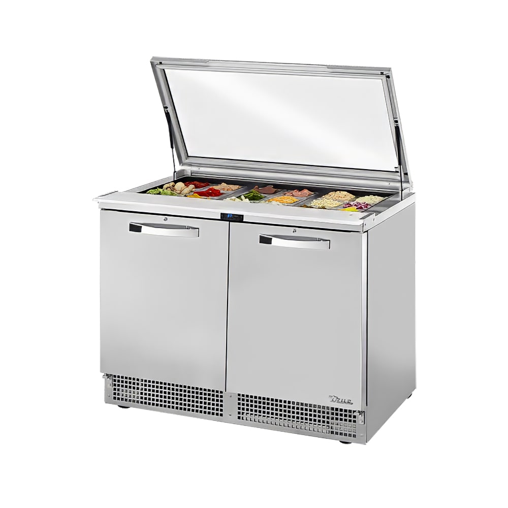 True TFP-48-18M-FGLID-HC~SPEC3 48" 18-Pan Food Prep Table