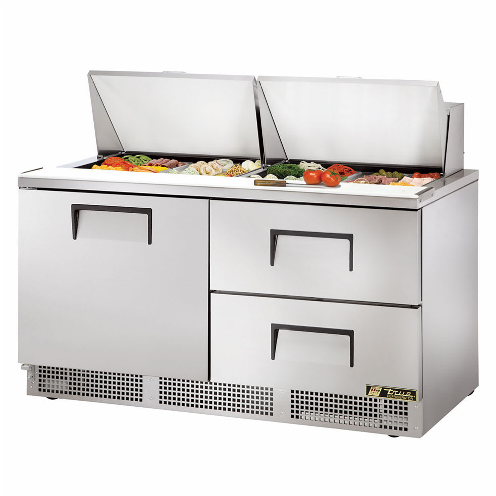 True TFP-64-24M-D-2-HC 64" 24-Pan 2-Drawer Food Prep Table