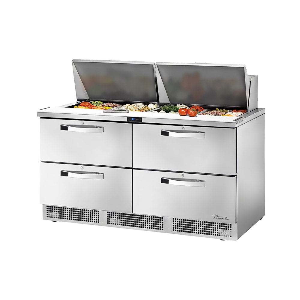 True TFP-64-24M-D-4-HC~SPEC3 64" 24-Pan 4-Drawer Food Prep Table