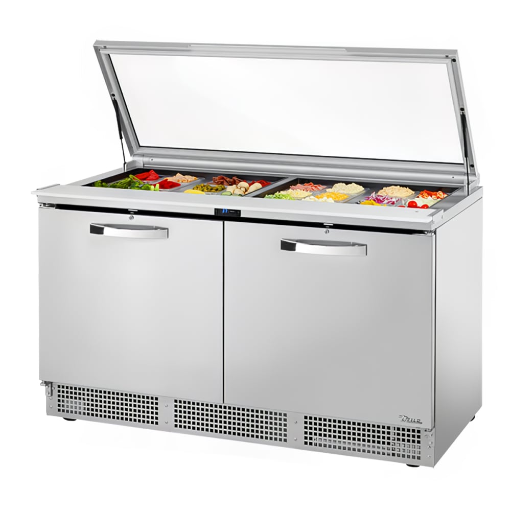 True TFP-64-24M-FGLID-HC~SPEC3 64" 24-Pan Food Prep Table