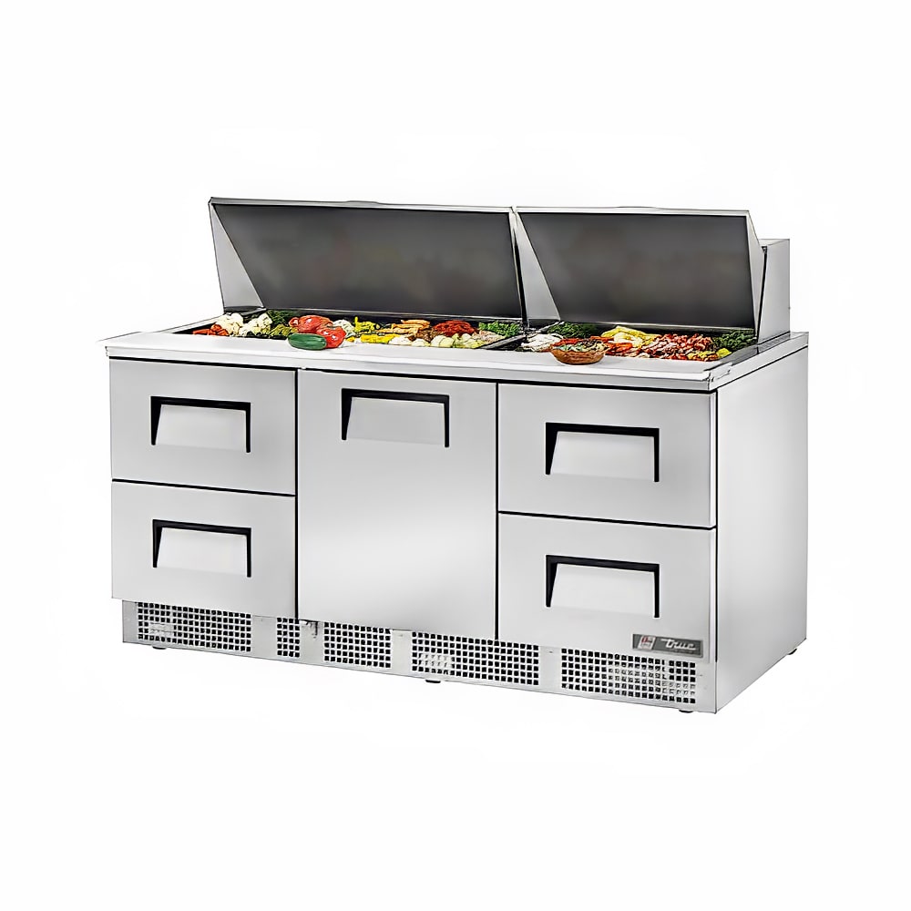 True TFP-72-30M-D-4-HC 72" 30-Pan 4-Drawer Food Prep Table
