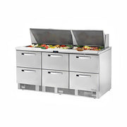 True TFP-72-30M-D-6-HC~SPEC3 72" 30-Pan 6-Drawer Food Prep Table