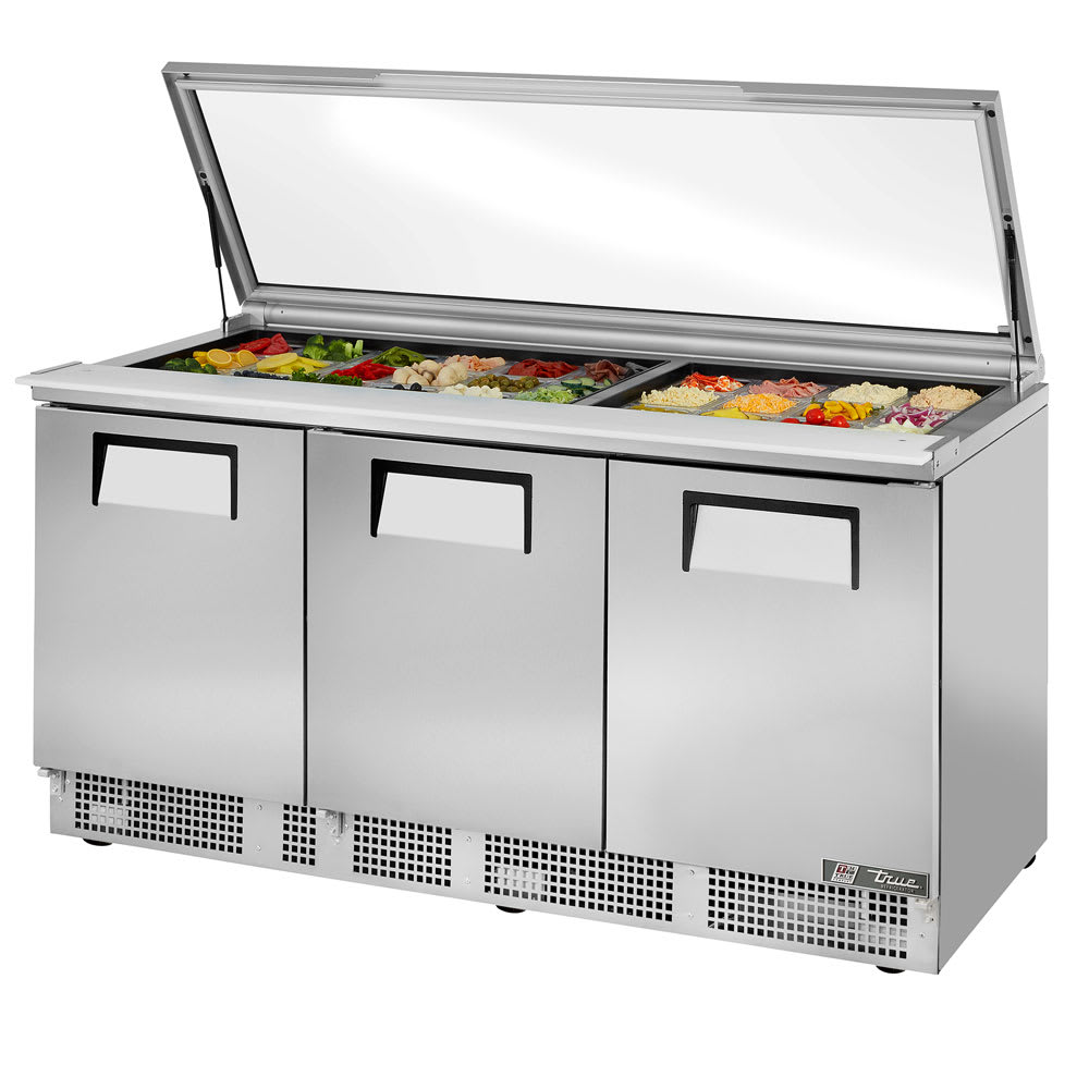 True TFP-72-30M-FGLID-HC 72" 30-Pan Food Prep Table