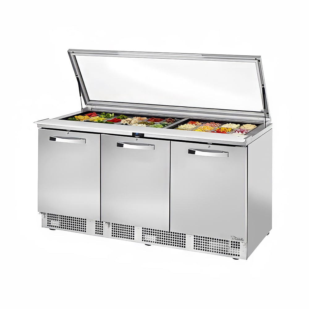 True TFP-72-30M-FGLID-HC~SPEC3 72" 30-Pan Food Prep Table