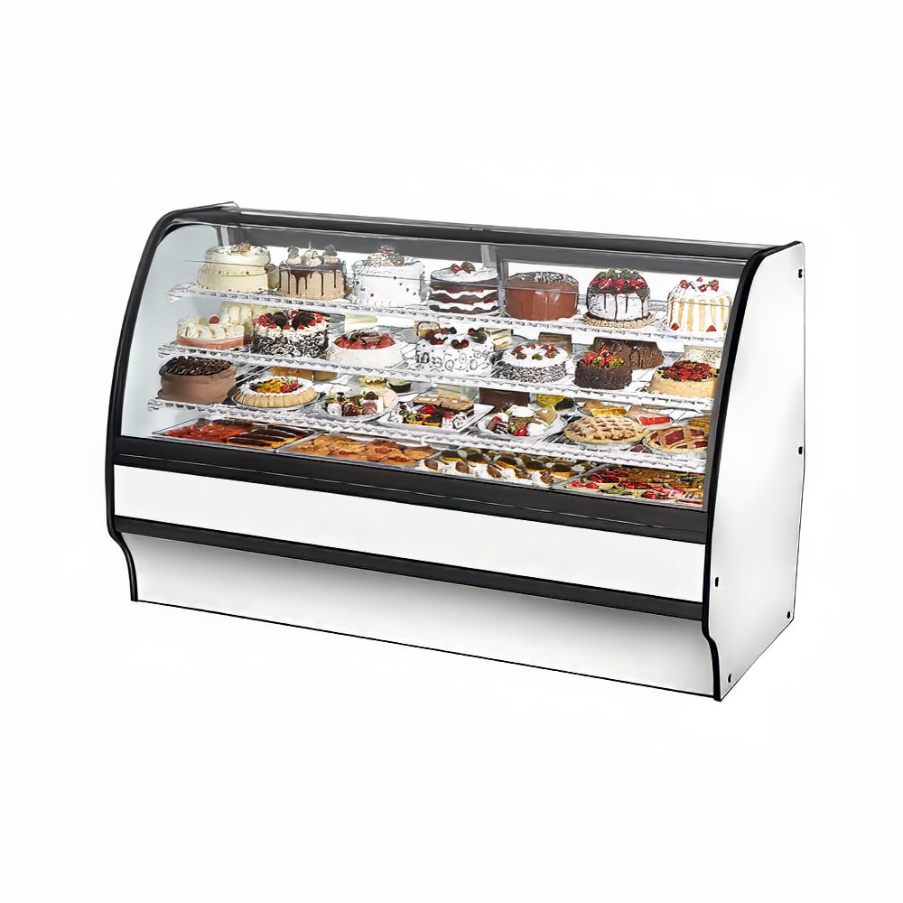 True TGM-R-77-SC/SC-W-W 77" Curved Glass Display Merchandiser