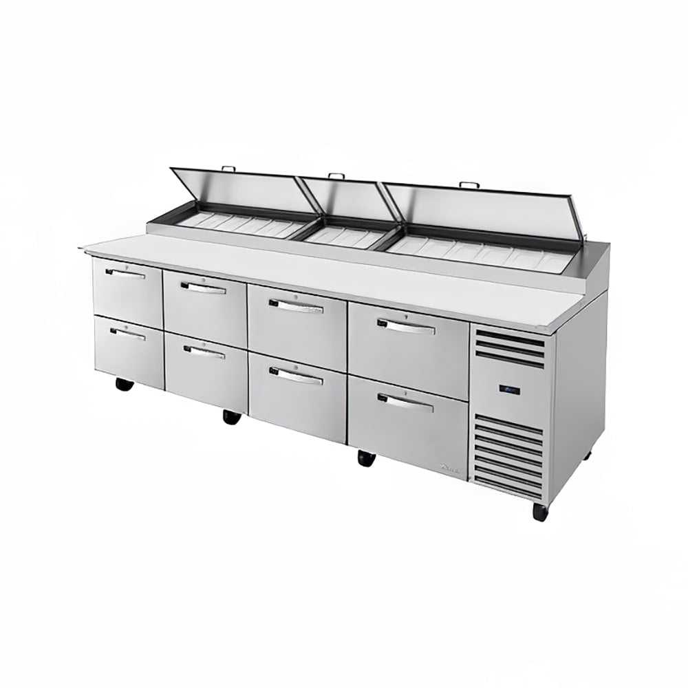 True TPP-AT-119D-8-HC~SPEC3 119" 3-Pan 8-Drawer Pizza Prep Table
