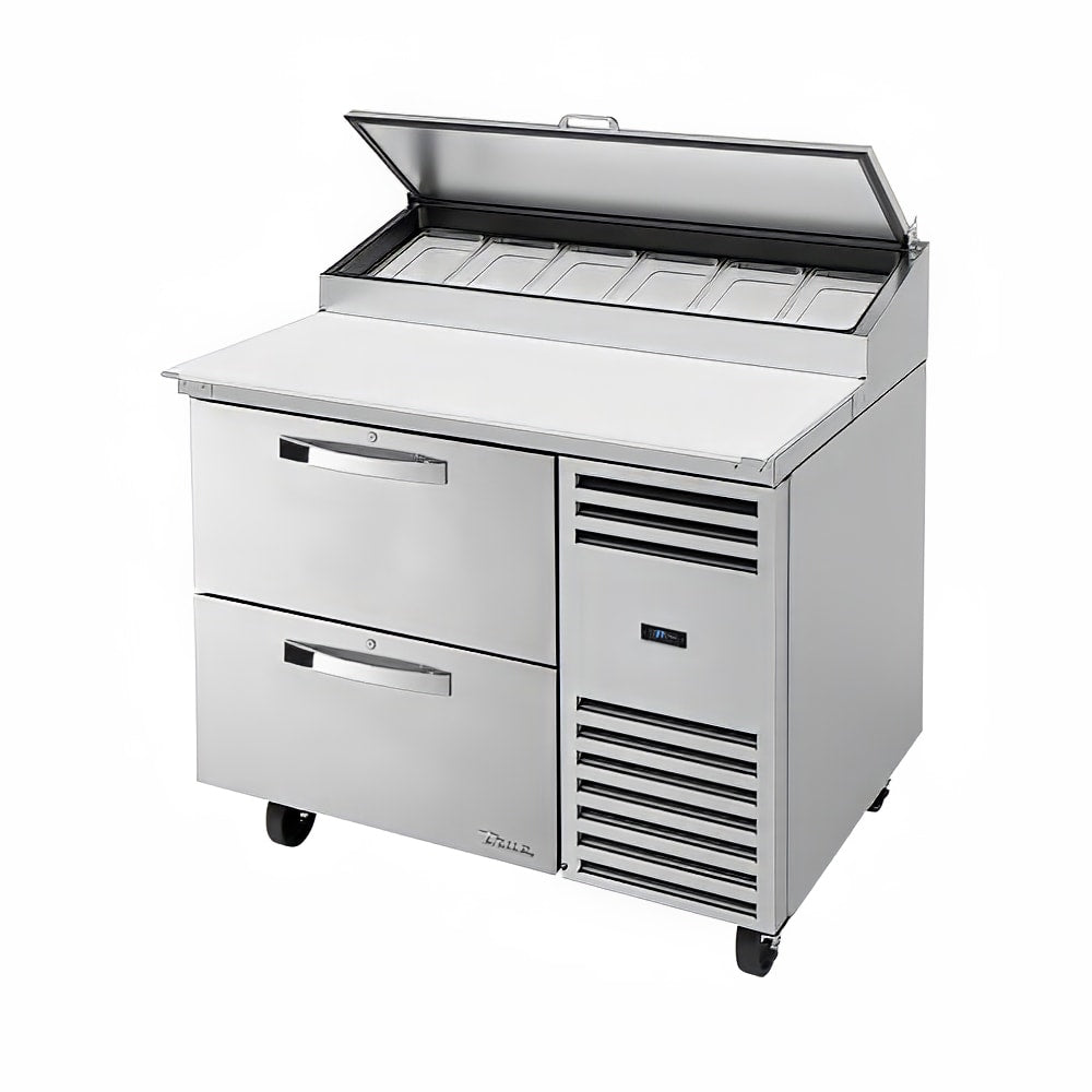 True TPP-AT-44D-2-HC~SPEC3 44" 3-Pan 2-Drawer Pizza Prep Table