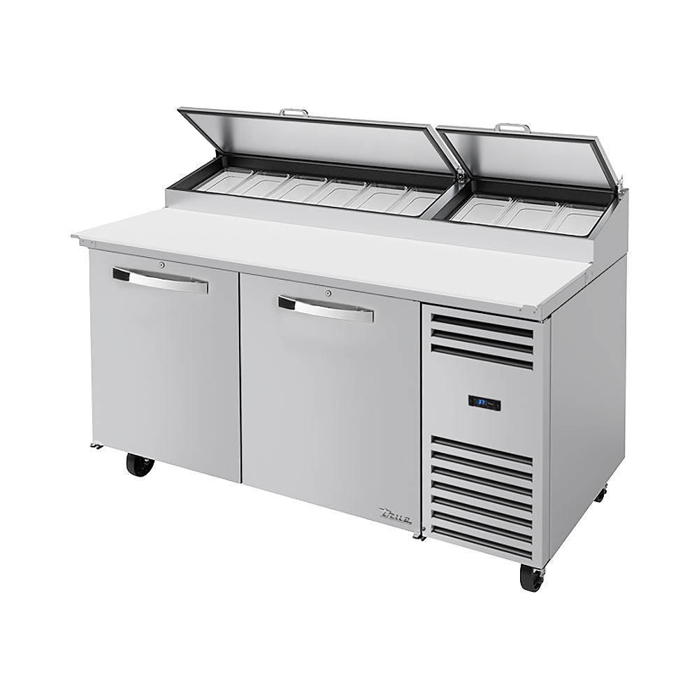 True TPP-AT-67-HC~SPEC3 67" 3-Pan Pizza Prep Table