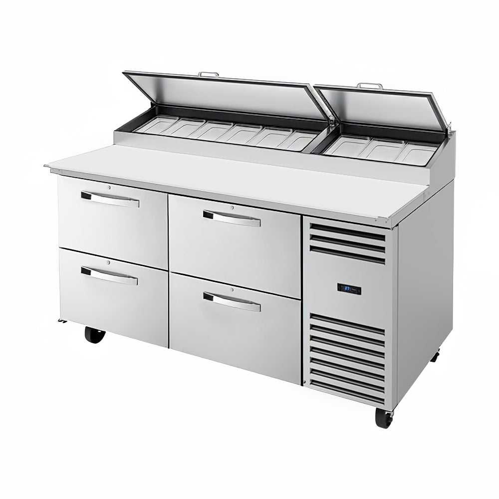 True TPP-AT-67D-4-HC~SPEC3 67" 3-Pan 4-Drawer Pizza Prep Table