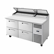 True TPP-AT-67D-4-HC~SPEC3 67" 3-Pan 4-Drawer Pizza Prep Table
