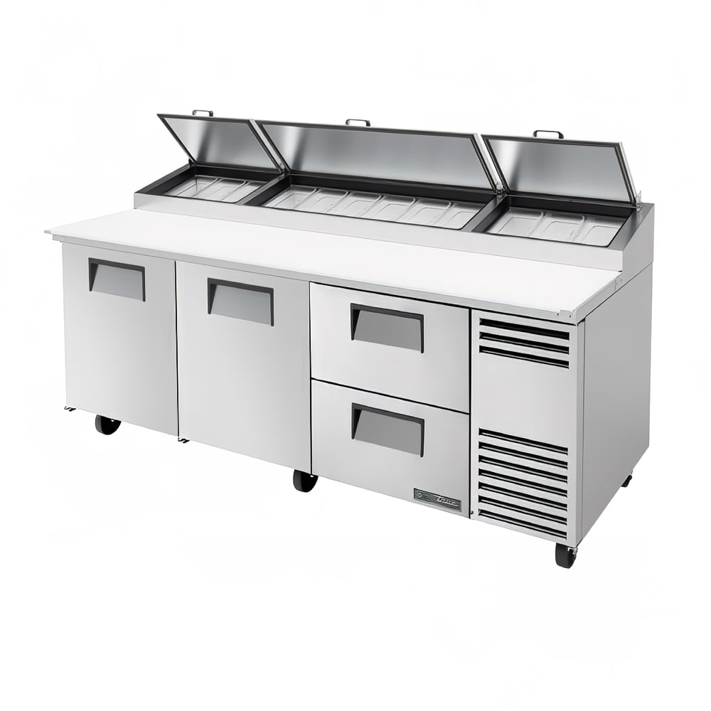 True TPP-AT2-93D-2-HC 2" 93-Pan 2-Drawer Pizza Prep Table