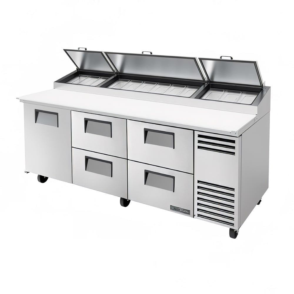 True TPP-AT2-93D-4-HC 2" 93-Pan 4-Drawer Pizza Prep Table