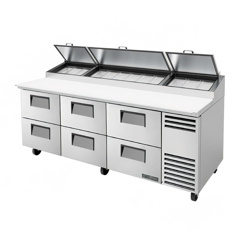 True TPP-AT2-93D-6-HC 2" 93-Pan 6-Drawer Pizza Prep Table
