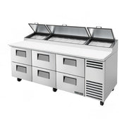 True TPP-AT2-93D-6-HC 2" 93-Pan 6-Drawer Pizza Prep Table