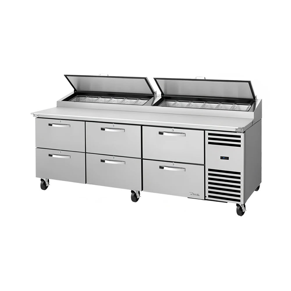 True TPP-AT2-93D-6-HC~SPEC3 2" 93-Pan 6-Drawer Pizza Prep Table