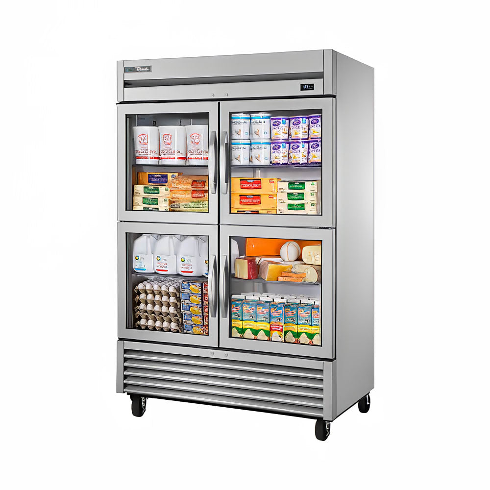 True TS-49G-4-HC~FGD01 54" Glass Doors 2-Section Freezer